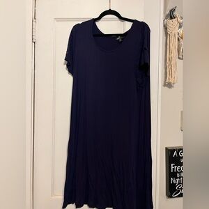 Navy Blue Short Sleeve Dress